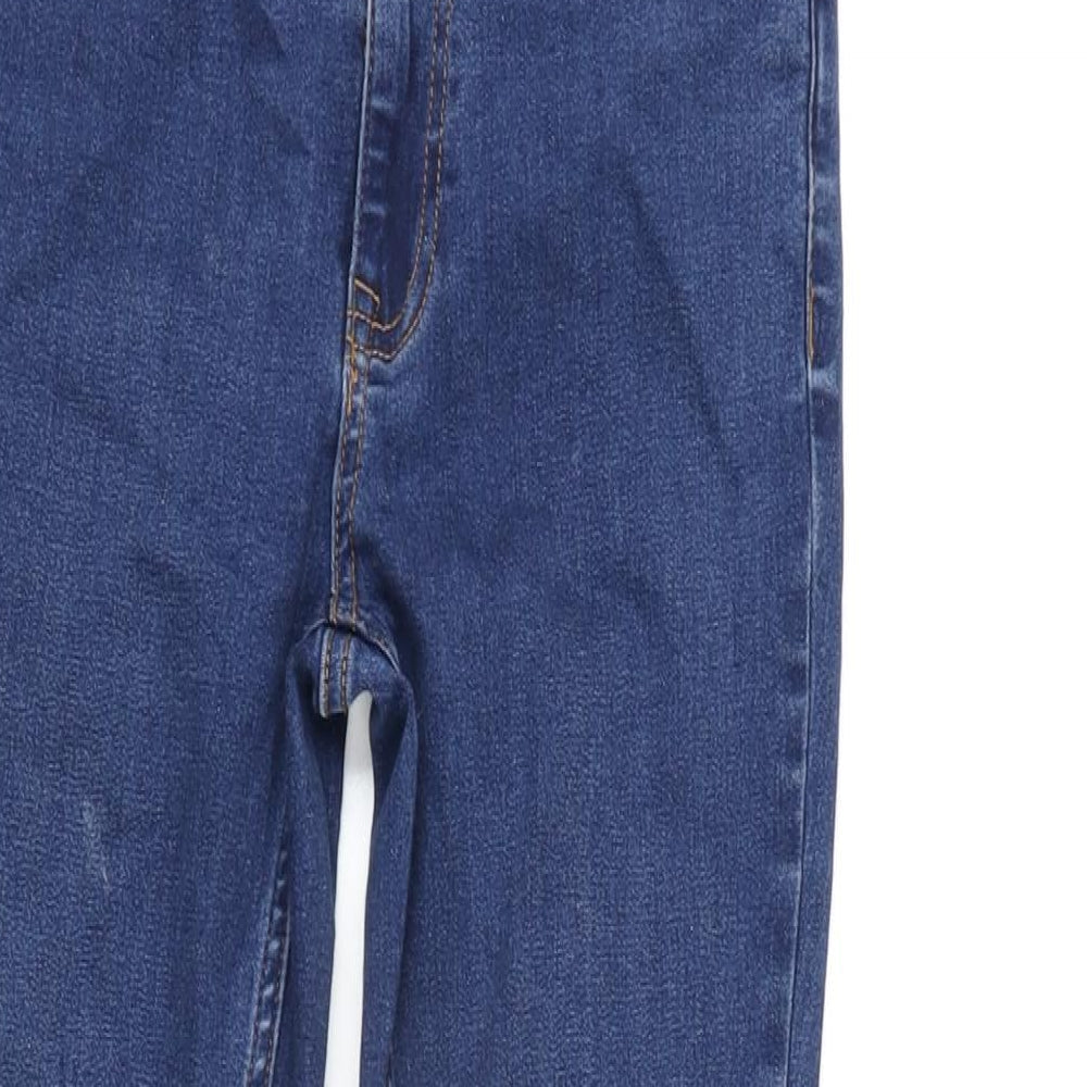 New Look Womens Blue Cotton Blend Skinny Jeans Size 10 L25.5 in Regular Zip