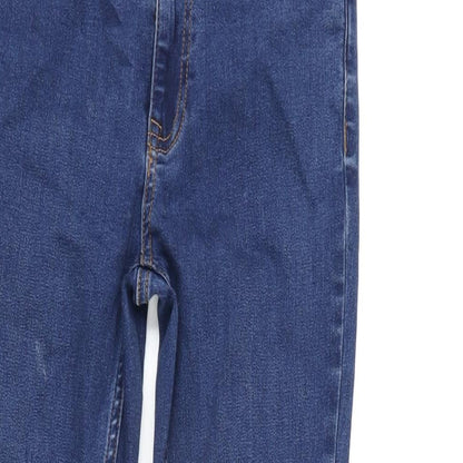 New Look Womens Blue Cotton Blend Skinny Jeans Size 10 L25.5 in Regular Zip
