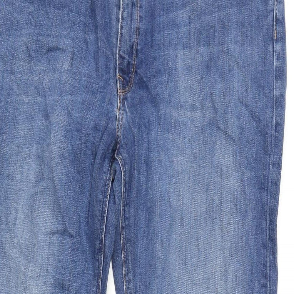 Lee Womens Blue Cotton Straight Jeans Size 33 in L30 in Regular Zip