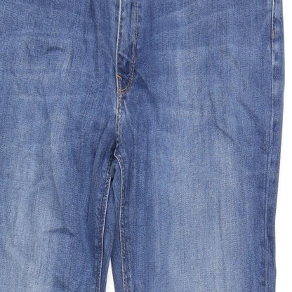 Lee Womens Blue Cotton Straight Jeans Size 33 in L30 in Regular Zip
