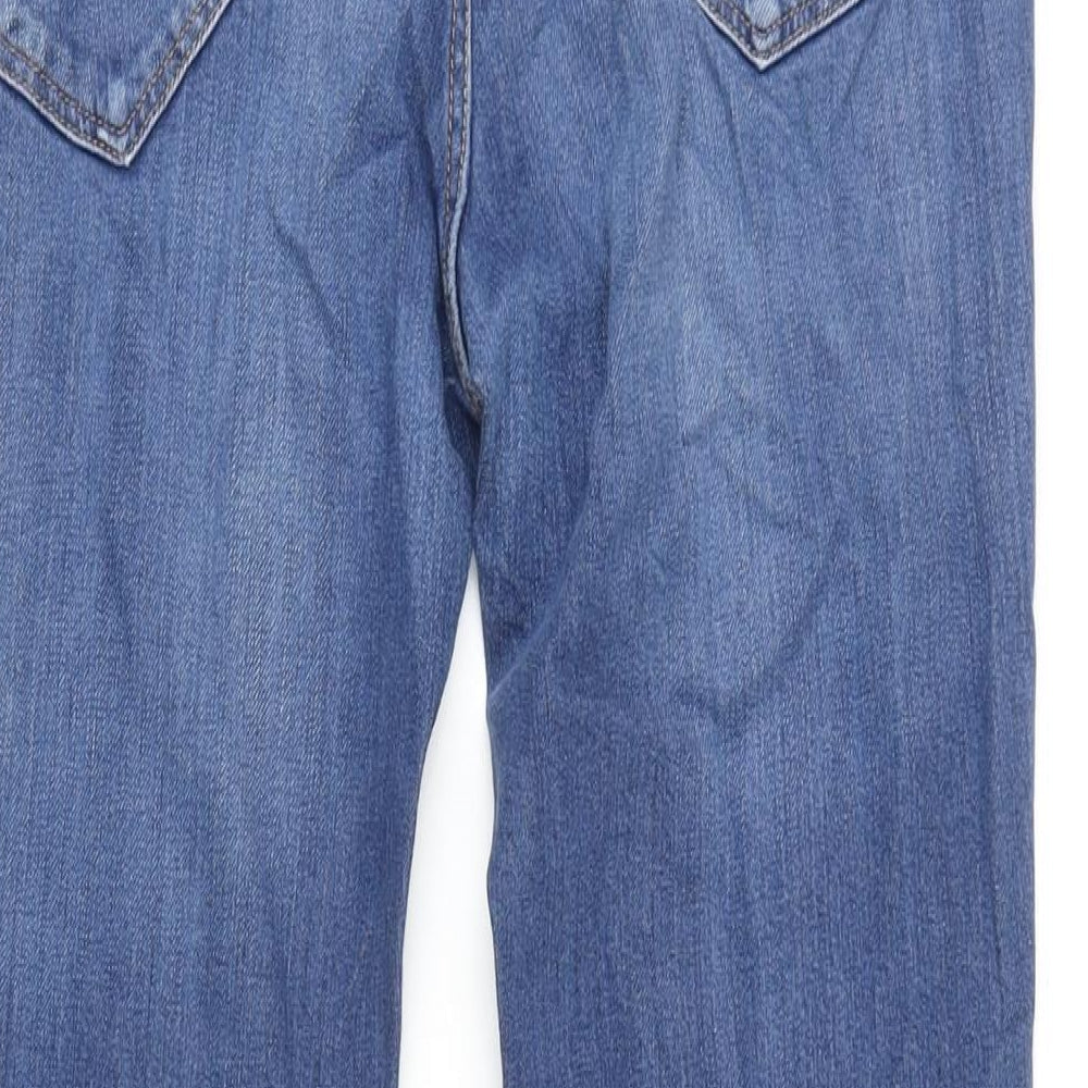 Lee Womens Blue Cotton Straight Jeans Size 33 in L30 in Regular Zip