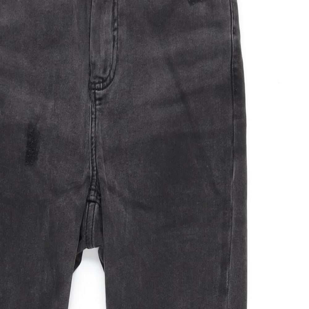 New Look Womens Grey Cotton Blend Skinny Jeans Size 10 L26 in Regular Zip