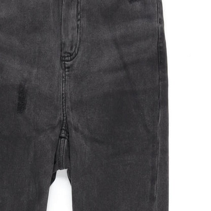 New Look Womens Grey Cotton Blend Skinny Jeans Size 10 L26 in Regular Zip