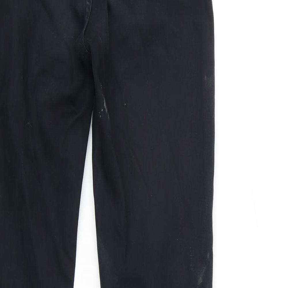 Topshop Womens Black Cotton Blend Tapered Jeans Size 25 in L32 in Regular Zip