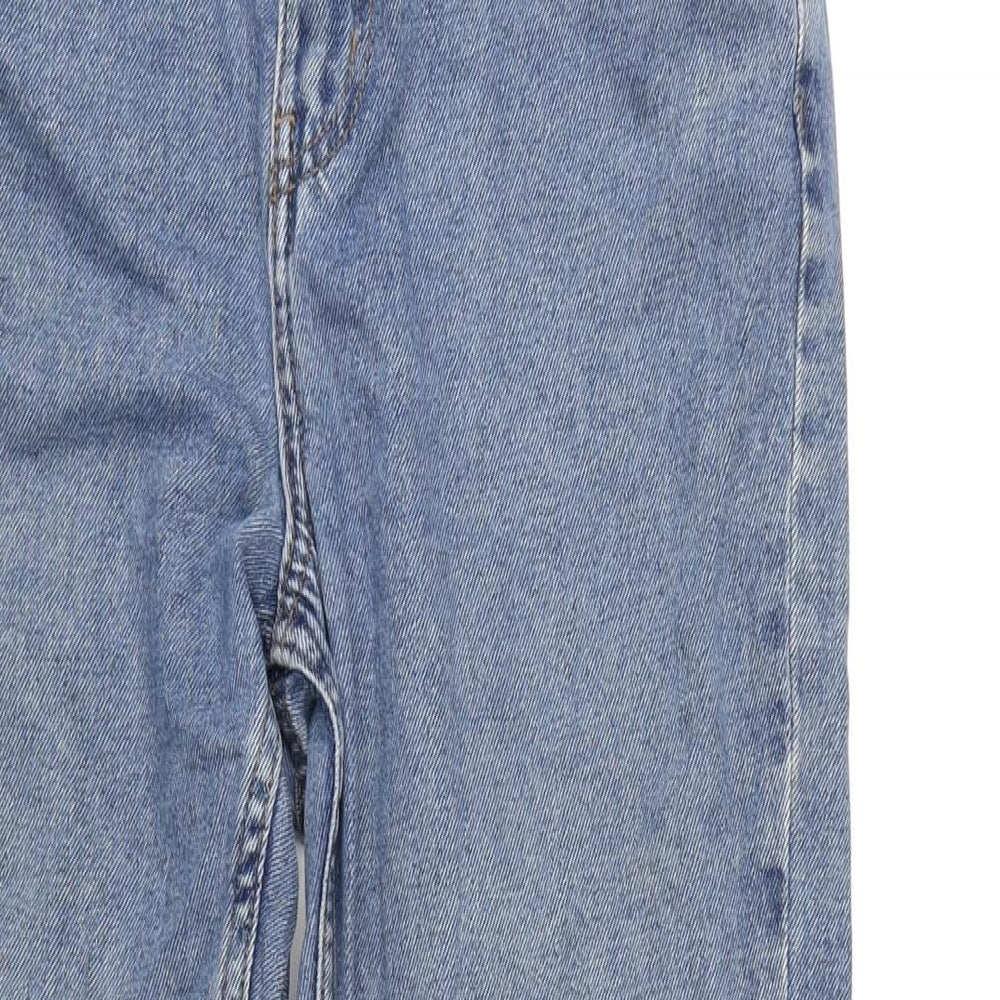 Denim & Co. Womens Blue Cotton Straight Jeans Size 8 L26 in Regular Zip