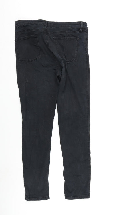 Therapy Sarah Womens Black Cotton Blend Skinny Jeans Size 16 L26.5 in Regular Zip