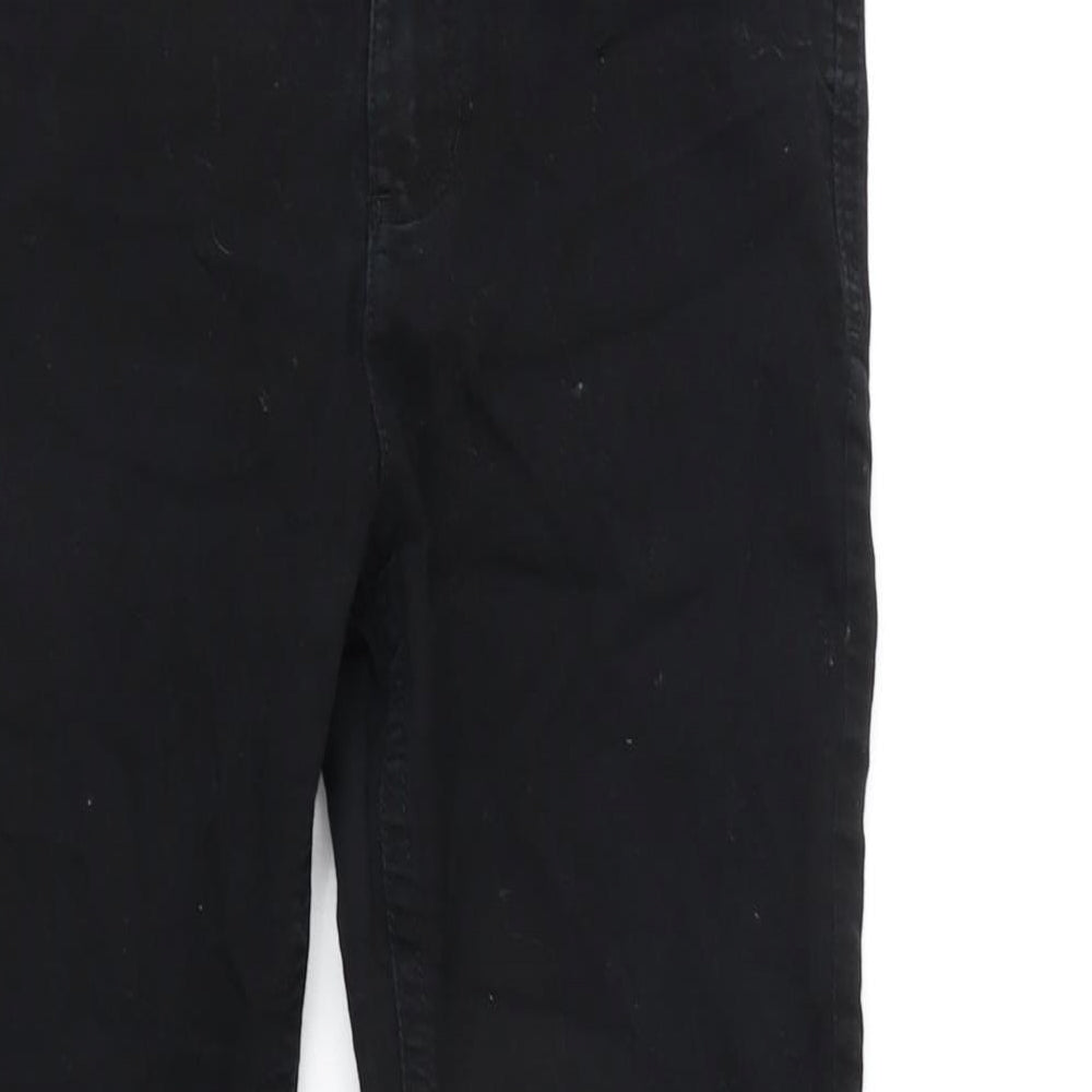 Marks and Spencer Womens Black Cotton Blend Skinny Jeans Size 10 L24.5 in Regular Zip