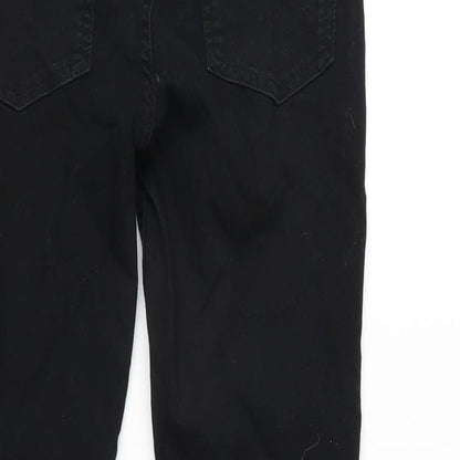 Marks and Spencer Womens Black Cotton Blend Skinny Jeans Size 10 L24.5 in Regular Zip