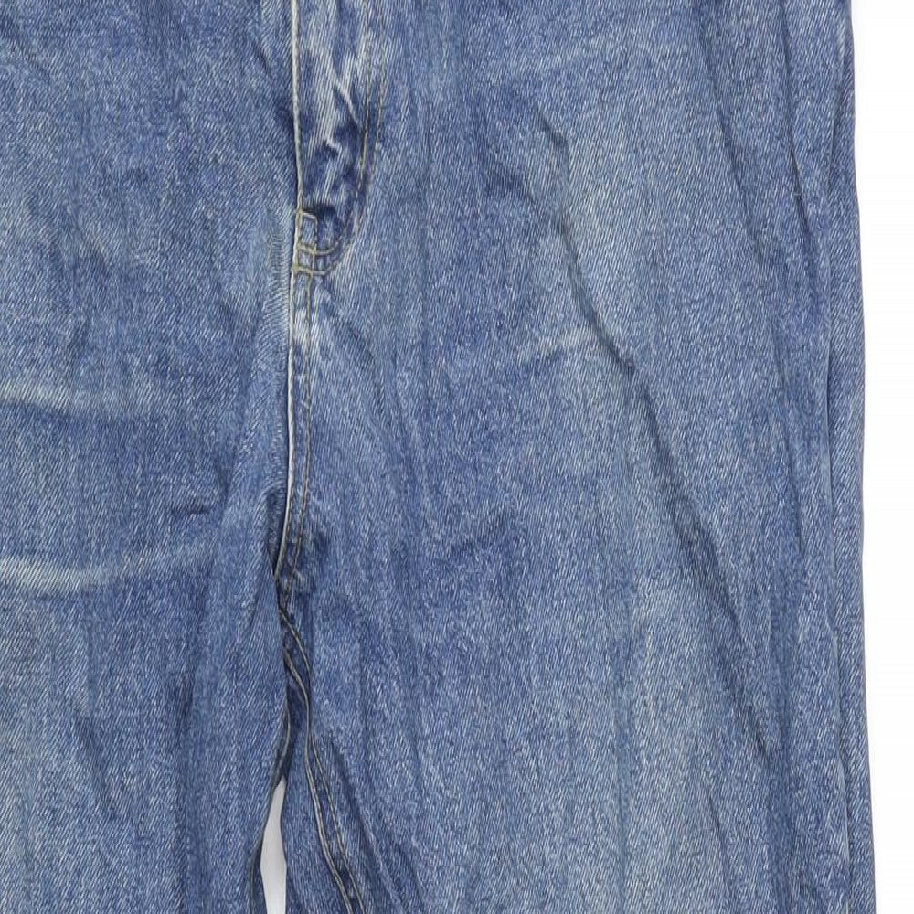 Edge Mens Blue Cotton Straight Jeans Size 34 in L30 in Regular Zip