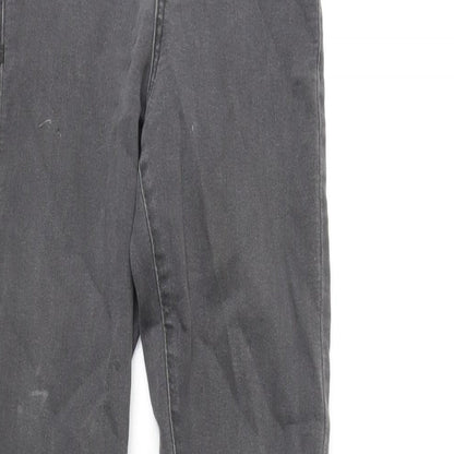 Zara Girls Grey Cotton Tapered Jeans Size 10 Years L24 in Regular Zip