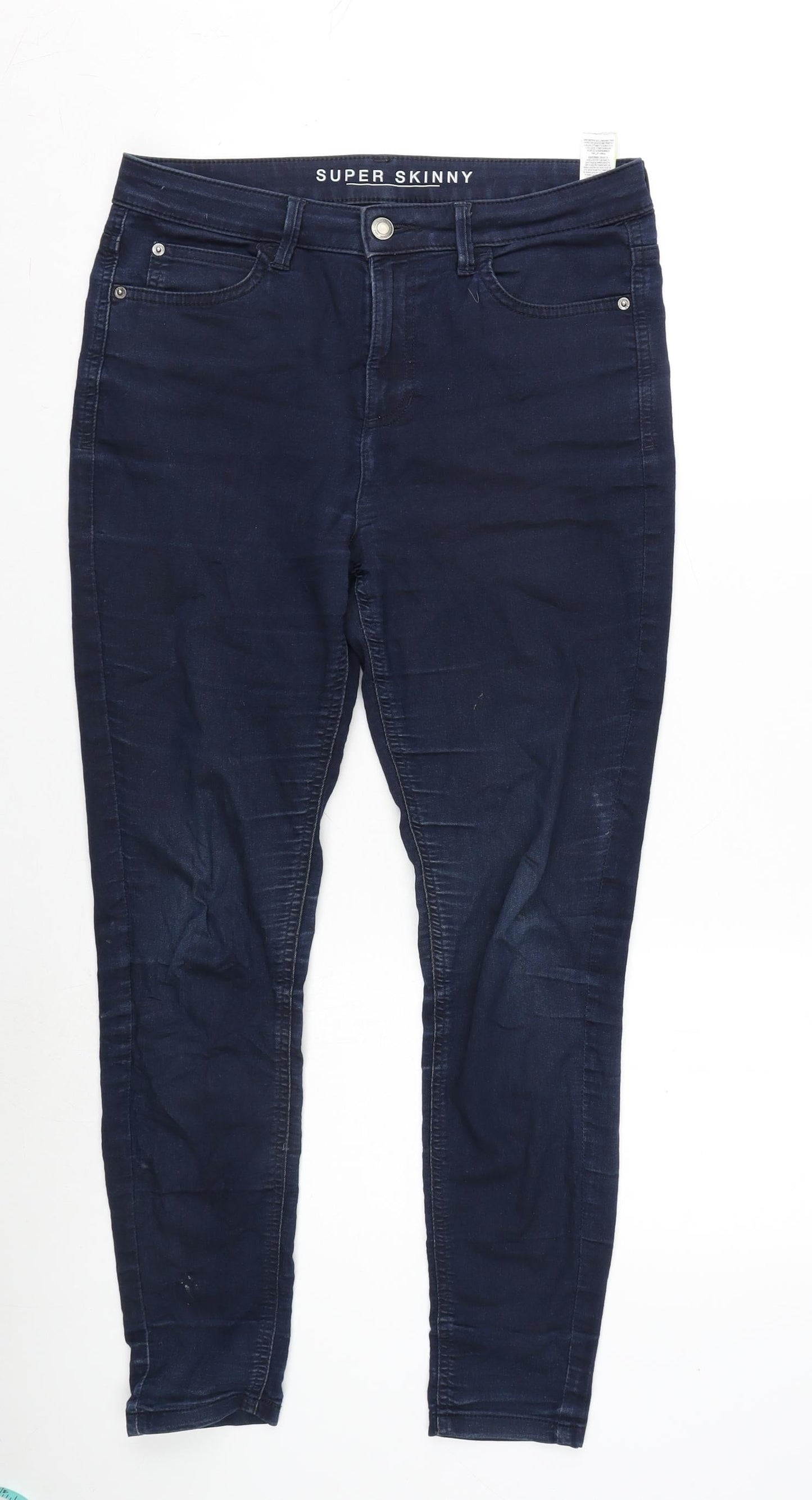Womens UK Size 12 Marks and Spencer Regular Fit Straight Blue Jeans