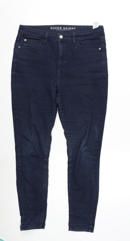 Womens UK Size 12 Marks and Spencer Regular Fit Straight Blue Jeans
