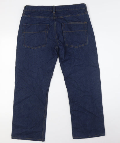 Giorgio Mens Blue Cotton Straight Jeans Size 34 in L27 in Regular Tie