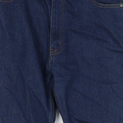 Giorgio Mens Blue Cotton Straight Jeans Size 34 in L27 in Regular Tie