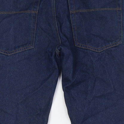 Giorgio Mens Blue Cotton Straight Jeans Size 34 in L27 in Regular Tie