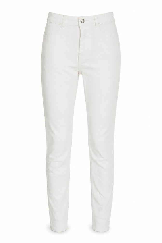 Womens UK Size 6 Pull&Bear Regular Fit Skinny White Jeans