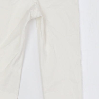 Pull&Bear Womens White Cotton Skinny Jeans Size 6 L28 in Regular Zip