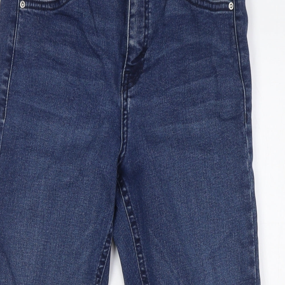 Topshop Womens Blue Cotton Skinny Jeans Size 28 L24 in Regular Zip