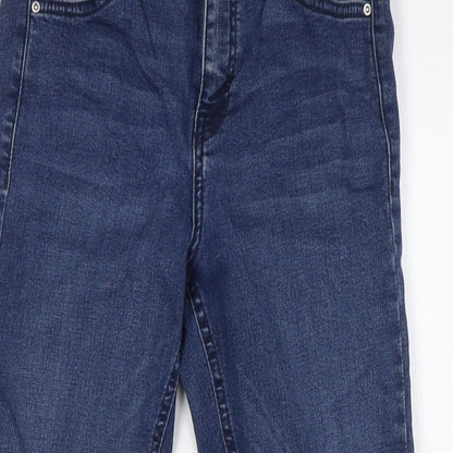 Topshop Womens Blue Cotton Skinny Jeans Size 28 L24 in Regular Zip