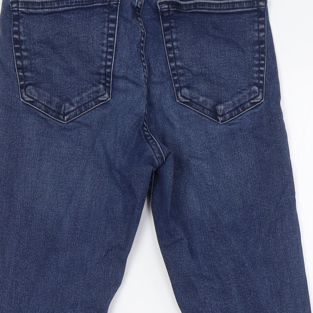 Topshop Womens Blue Cotton Skinny Jeans Size 28 L24 in Regular Zip