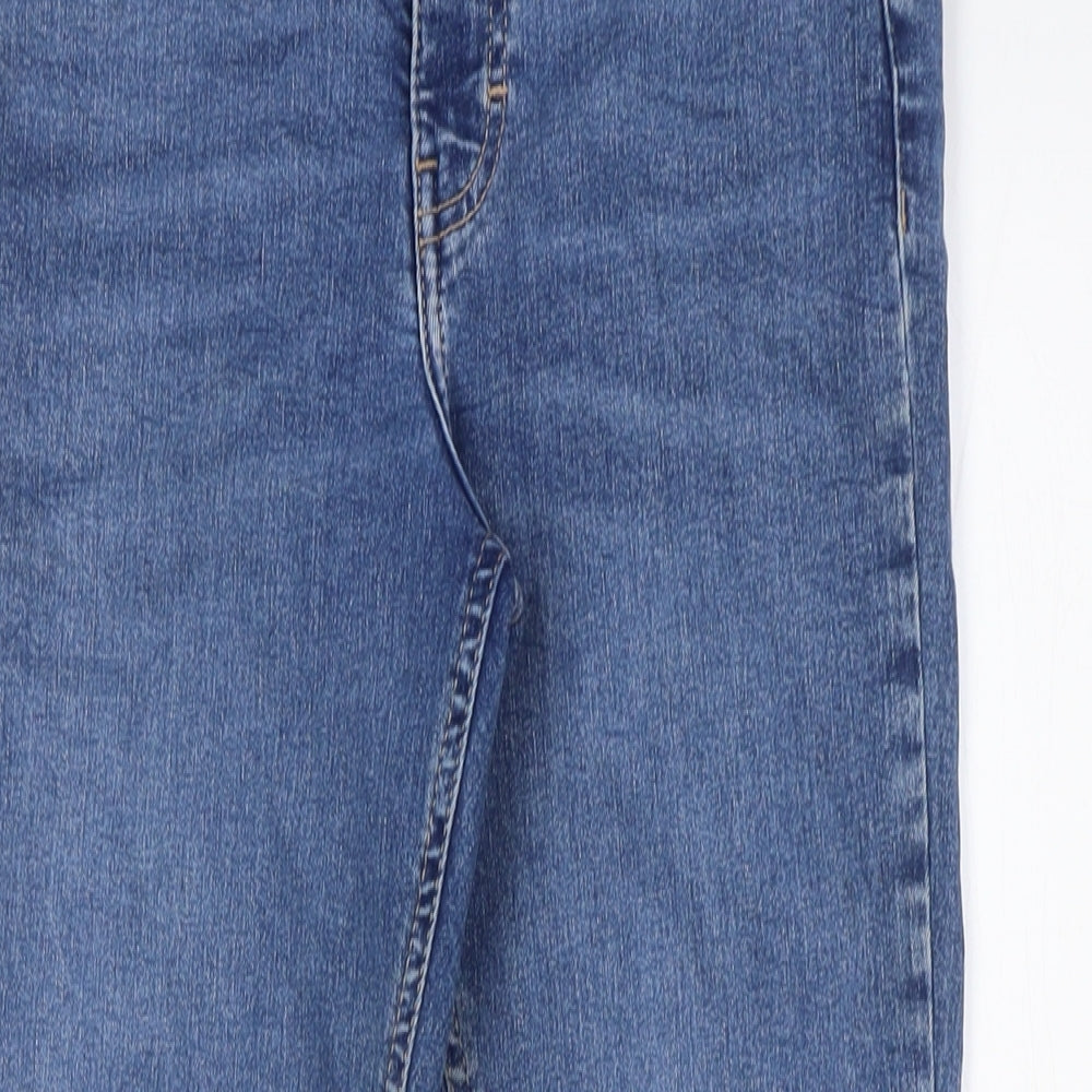 Topshop Womens Blue Cotton Skinny Jeans Size 28 L27 in Regular Zip