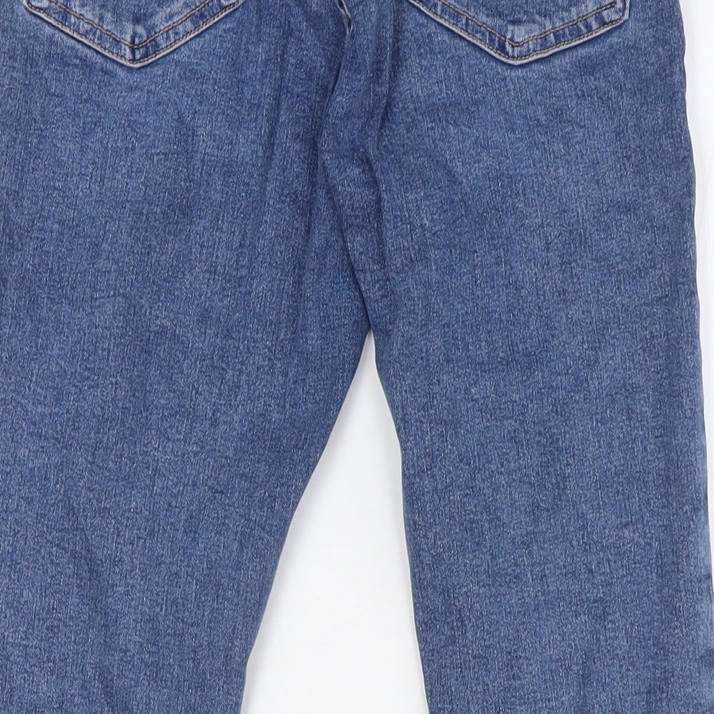 Topshop Womens Blue Cotton Skinny Jeans Size 28 L27 in Regular Zip