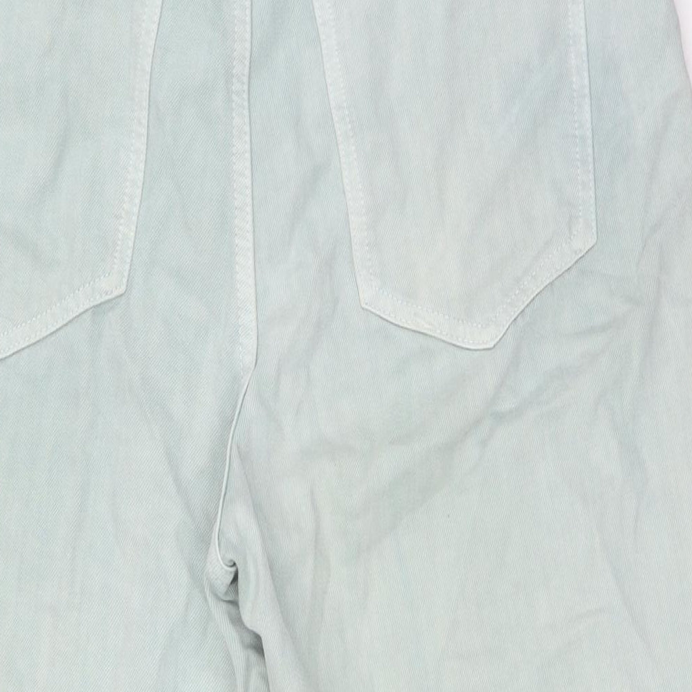 Womens UK Size 12 MNG Regular Fit Mom Green Jeans