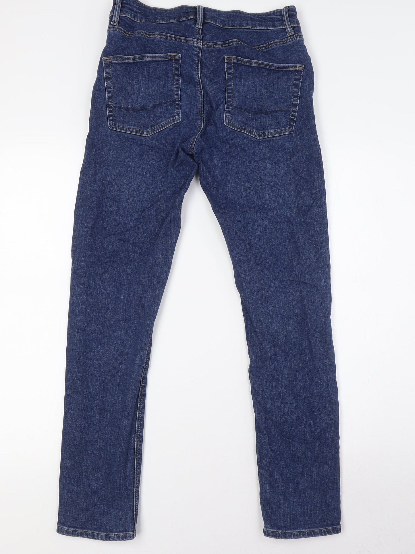 ASOS Mens Blue Cotton Skinny Jeans Size 28 in L29 in Regular Zip