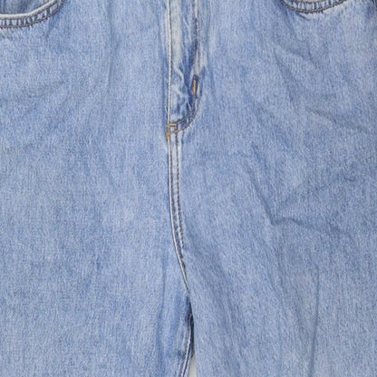 Topshop Womens Blue Cotton Mom Jeans Size 30 in L29 in Regular Zip - Elasticated Waist
