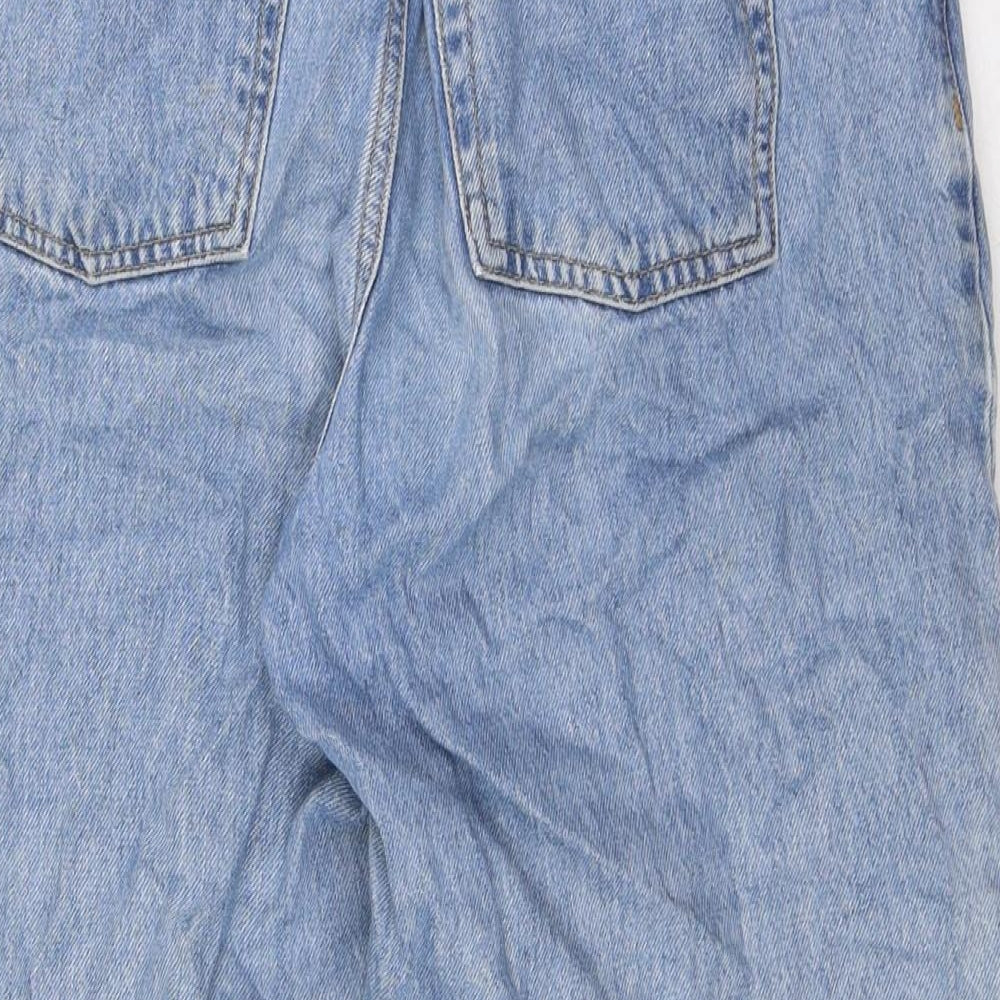 Topshop Womens Blue Cotton Mom Jeans Size 30 in L29 in Regular Zip - Elasticated Waist
