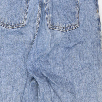 Topshop Womens Blue Cotton Mom Jeans Size 30 in L29 in Regular Zip - Elasticated Waist