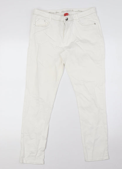 Womens UK Size 10 Miss Captain Regular Fit Skinny White Jeans