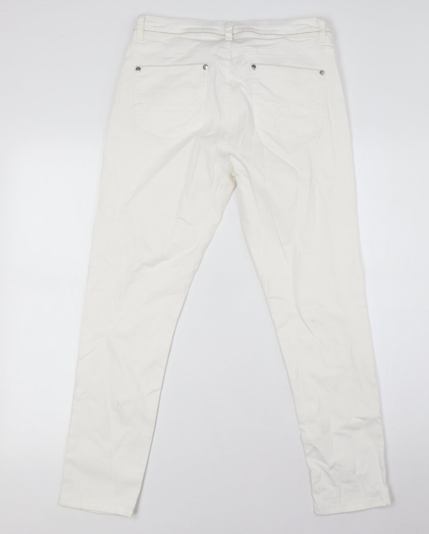 Womens UK Size 10 Miss Captain Regular Fit Skinny White Jeans