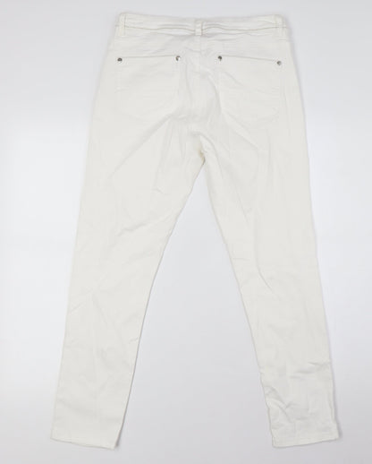 Womens UK Size 10 Miss Captain Regular Fit Skinny White Jeans