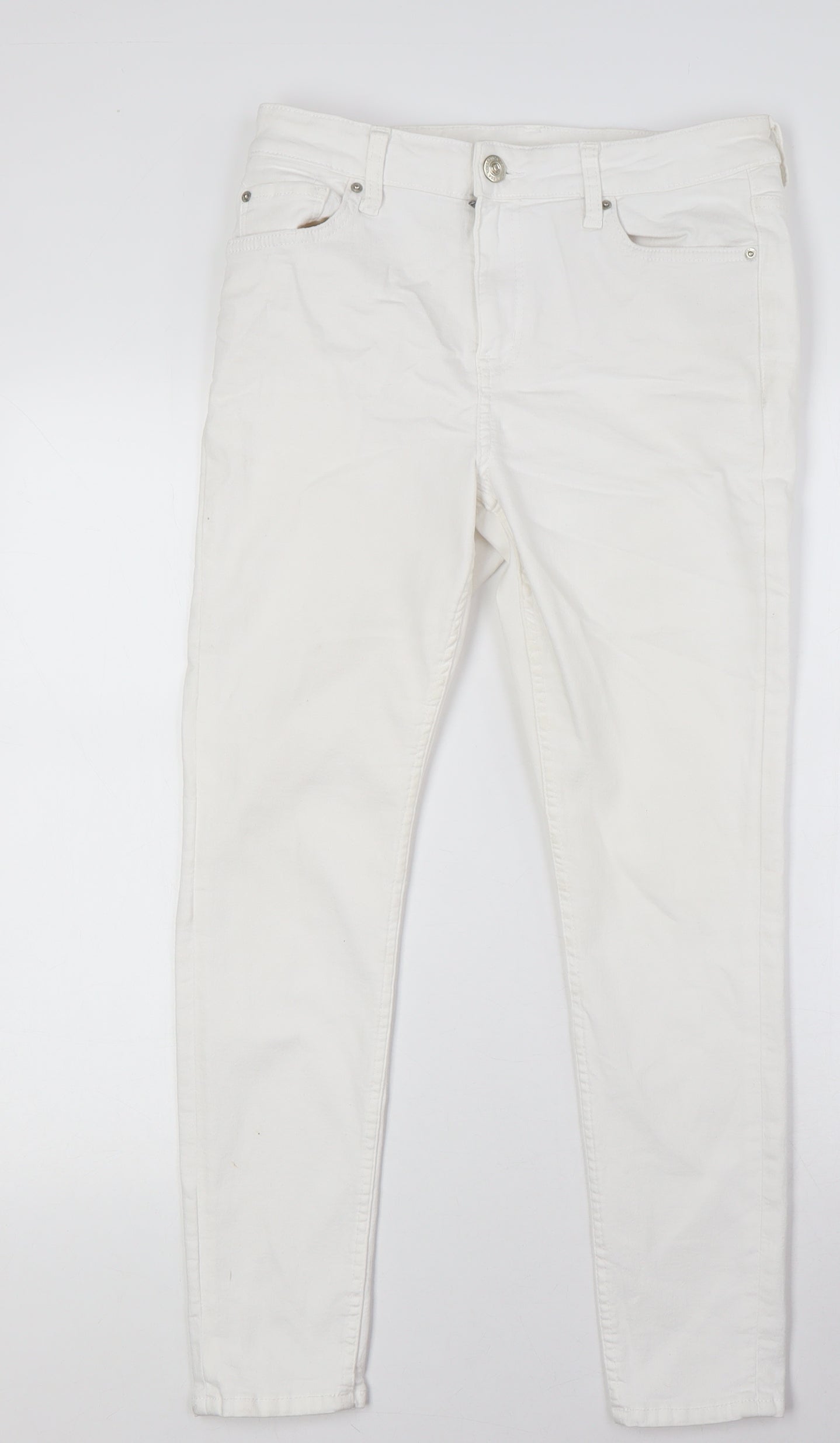 Womens UK Size 12 Marks and Spencer Regular Fit Skinny White Jeans
