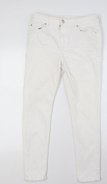 Womens UK Size 12 Marks and Spencer Regular Fit Skinny White Jeans