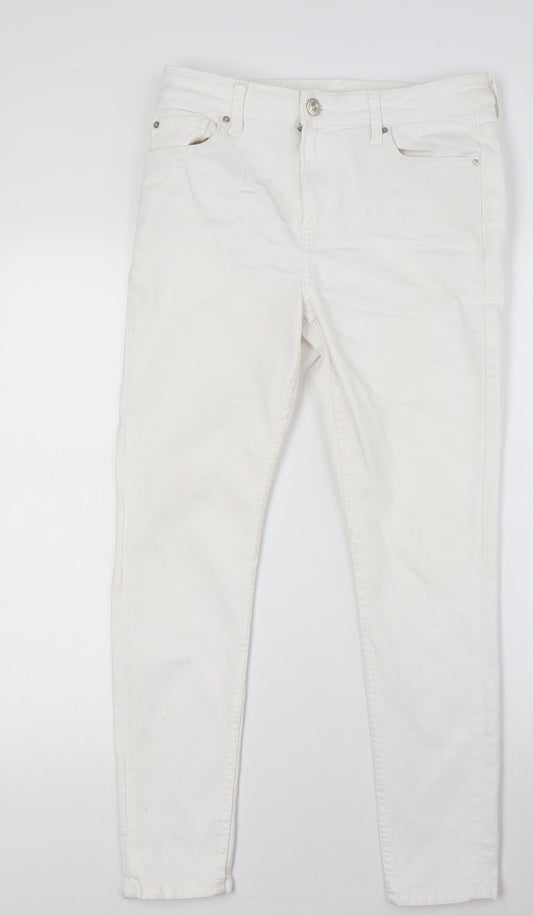 Womens UK Size 12 Marks and Spencer Regular Fit Skinny White Jeans