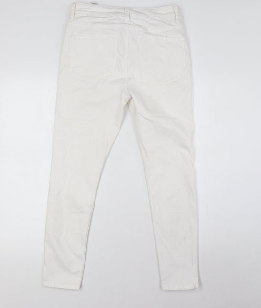 Womens UK Size 12 Marks and Spencer Regular Fit Skinny White Jeans