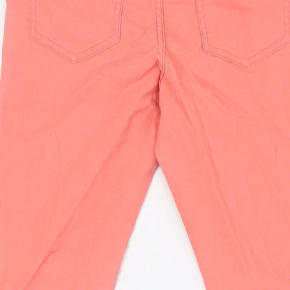 George Womens Orange Cotton Cropped Jeans Size 12 L28 in Regular Button
