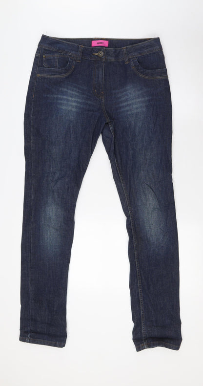 George Womens Blue Cotton Skinny Jeans Size 14 L32 in Regular Button