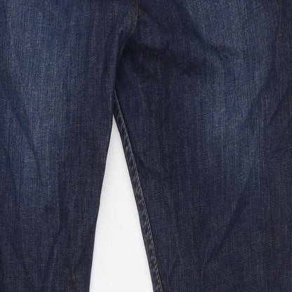 George Womens Blue Cotton Skinny Jeans Size 14 L32 in Regular Button