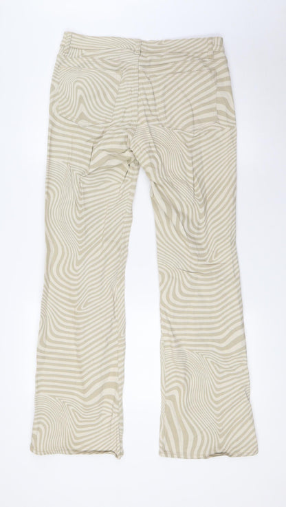 Divided by H&M Womens Beige Cotton Bootcut Jeans Size 12 L31 in Regular Button