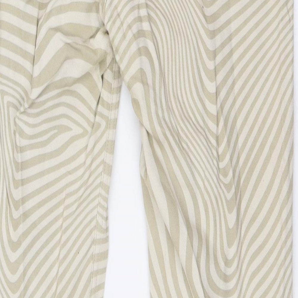 Divided by H&M Womens Beige Cotton Bootcut Jeans Size 12 L31 in Regular Button