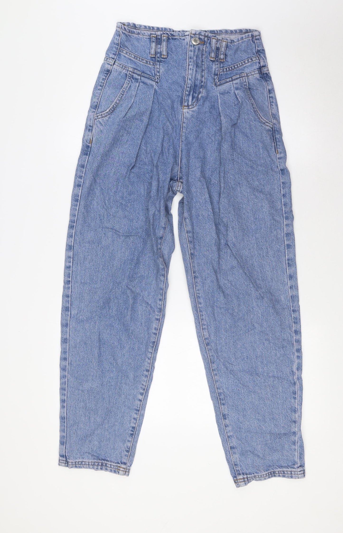 Womens UK Size 6 Stradivarius Regular Fit Mom Blue Jeans