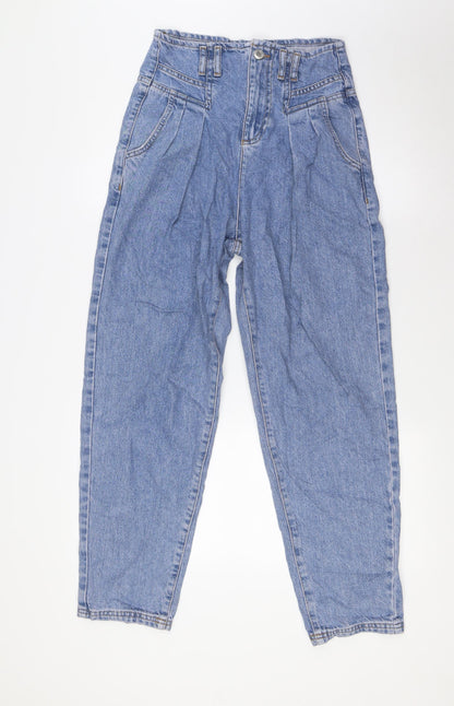 Womens UK Size 6 Stradivarius Regular Fit Mom Blue Jeans