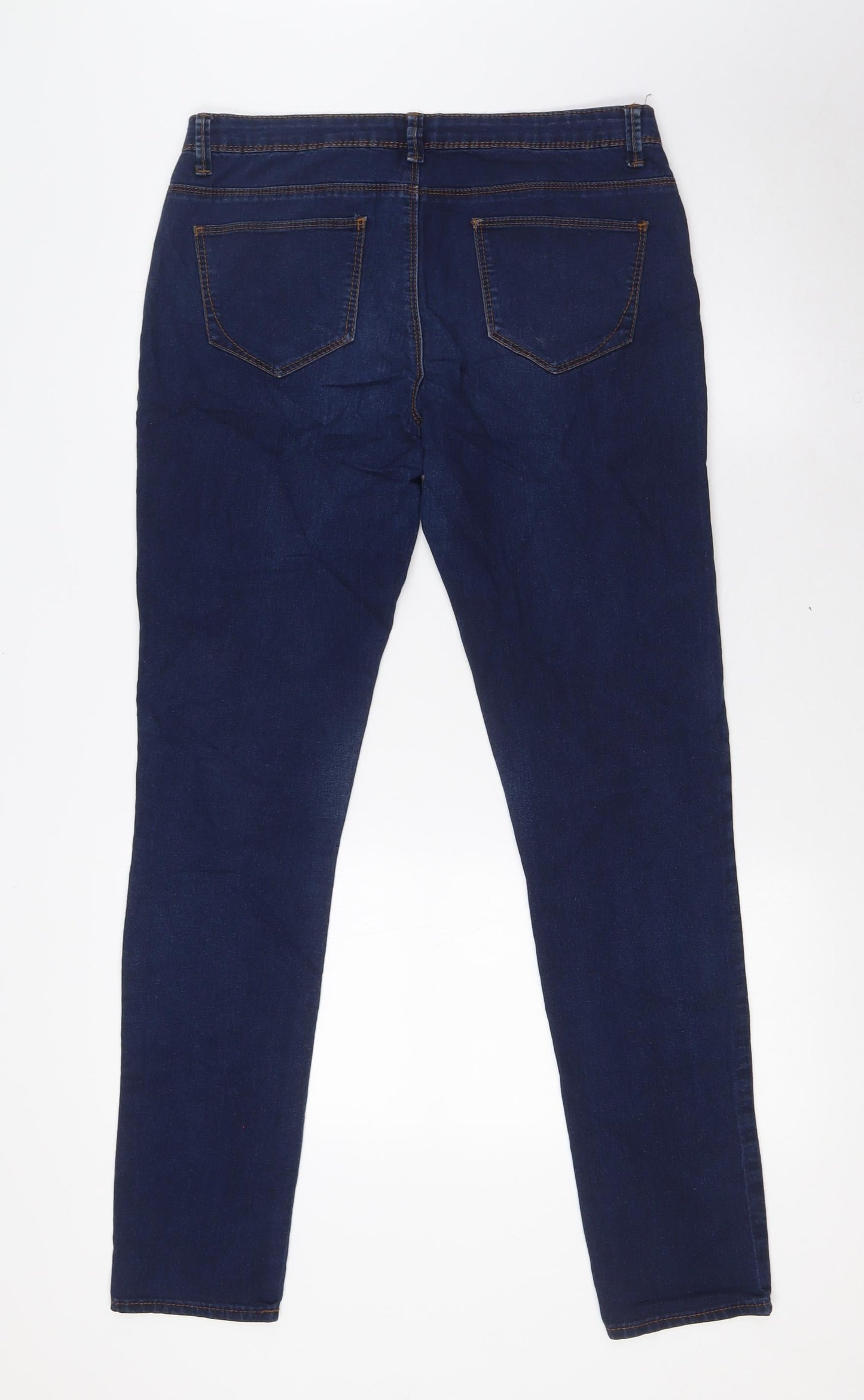 Denim Co Womens Blue Cotton Skinny Jeans Size 12 L32 in Regular Button