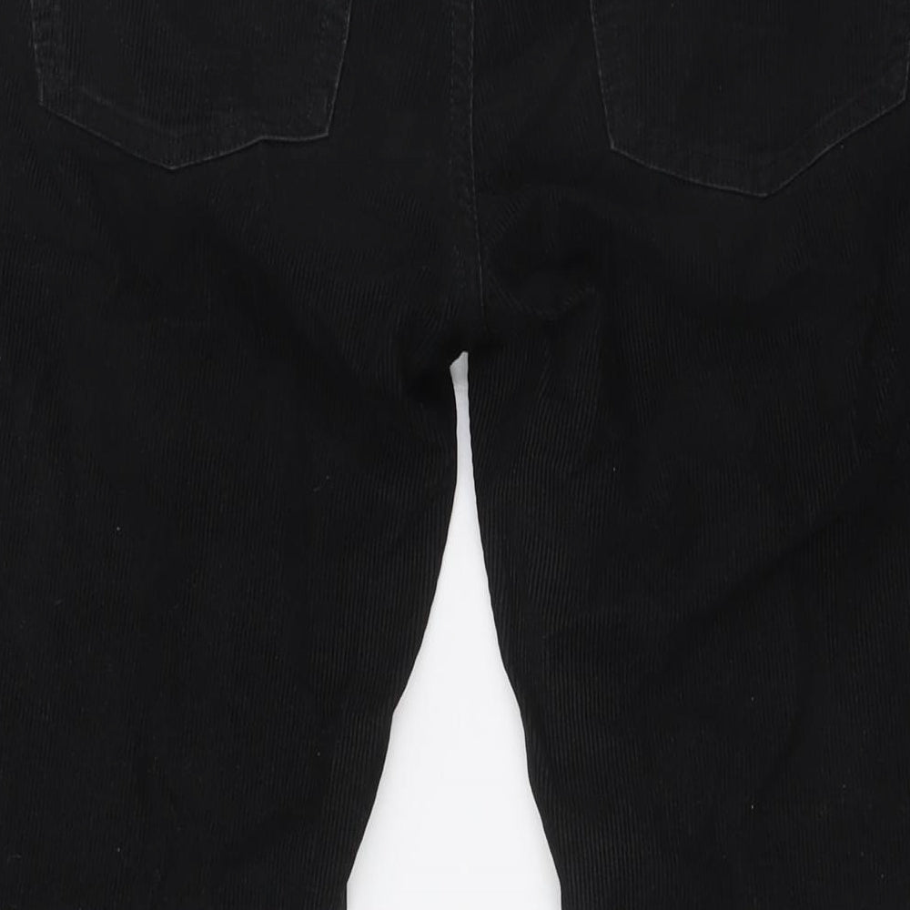 Divided by H&M Womens Black Cotton Trousers Size 32 in L32 in Regular Button