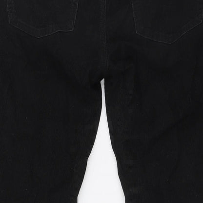 Divided by H&M Womens Black Cotton Trousers Size 32 in L32 in Regular Button