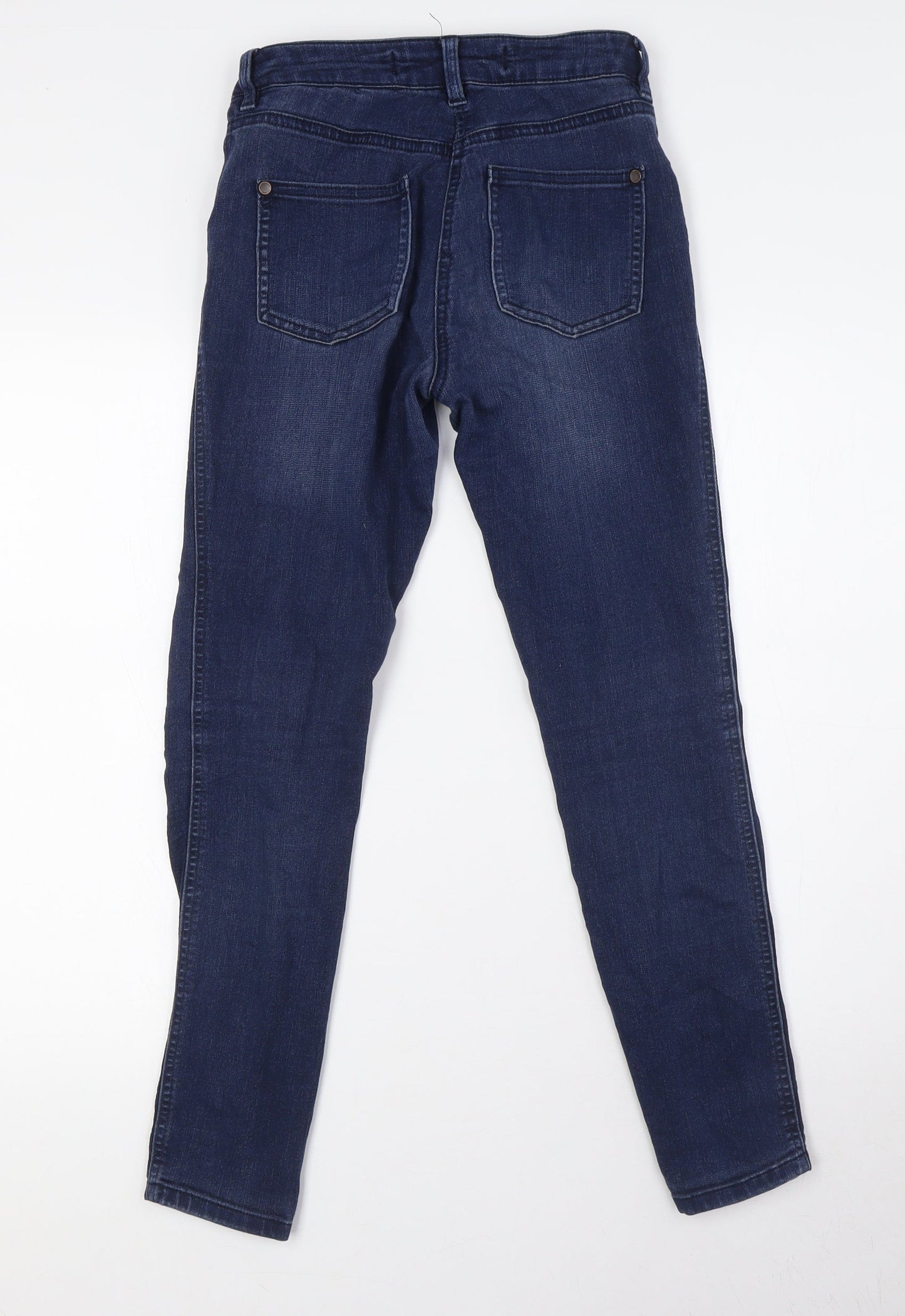 NEXT Womens Blue Cotton Skinny Jeans Size 6 L27 in Regular Button