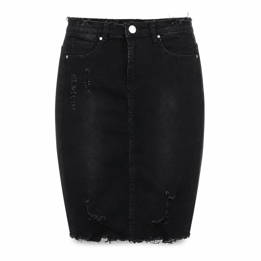 Womens UK Size 10 Denim Club Straight & Pencil Denim Skirt